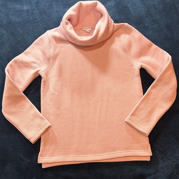 J. Crew Sweaters - J. Crew Cowl Neck Pink Herringbone Sweatshirt